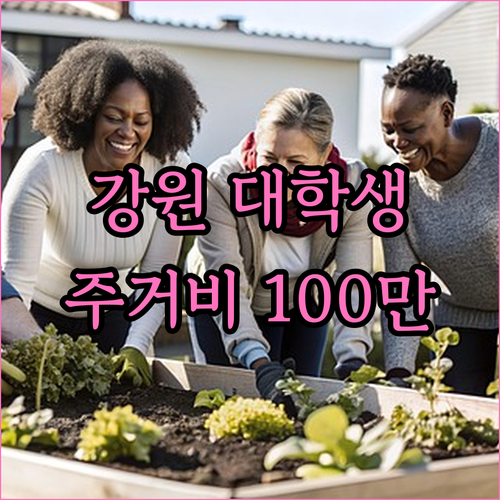 강원도 대학생 필독: 2025년 주거비 지원금 100만원 받는 법