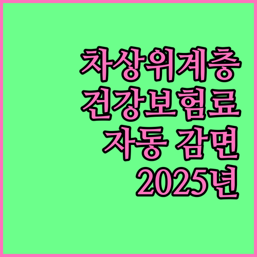 2025 광주시 차상위계층 건강보험료 지원: 복잡한 신청 없이 자동 감면 받는 방법