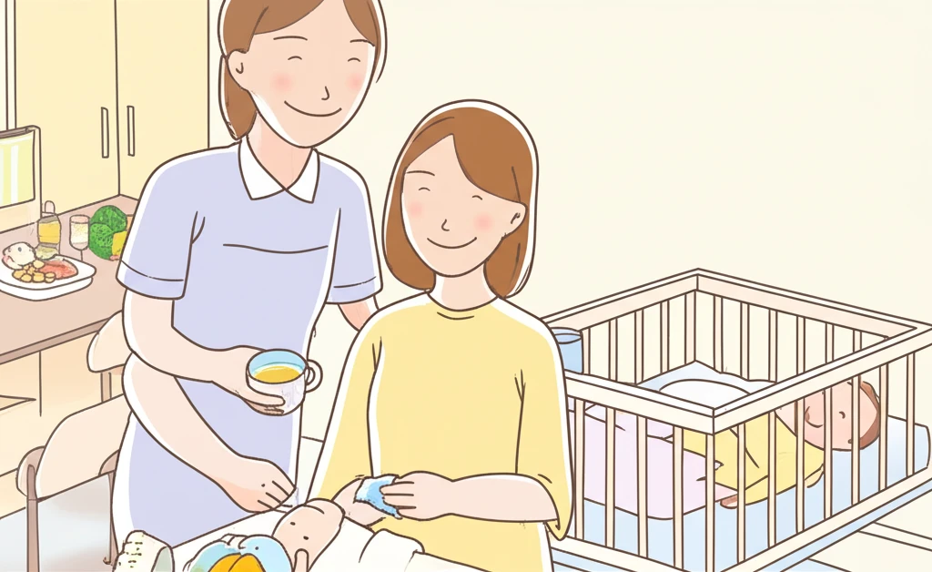 산모와 신생아를 전문적으로 돌보는 건강관리사의 모습